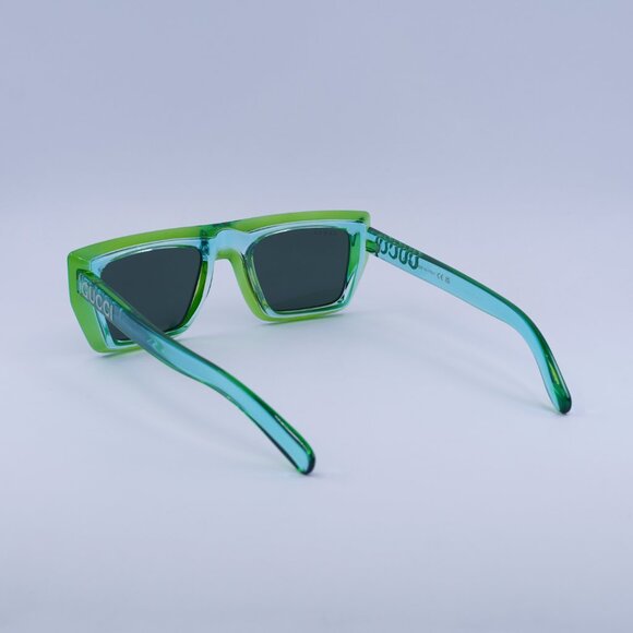 Gucci GG1723S 005 Sunglasses Transparent Green/Lime Yellow Square Frame - Picture 9 of 10
